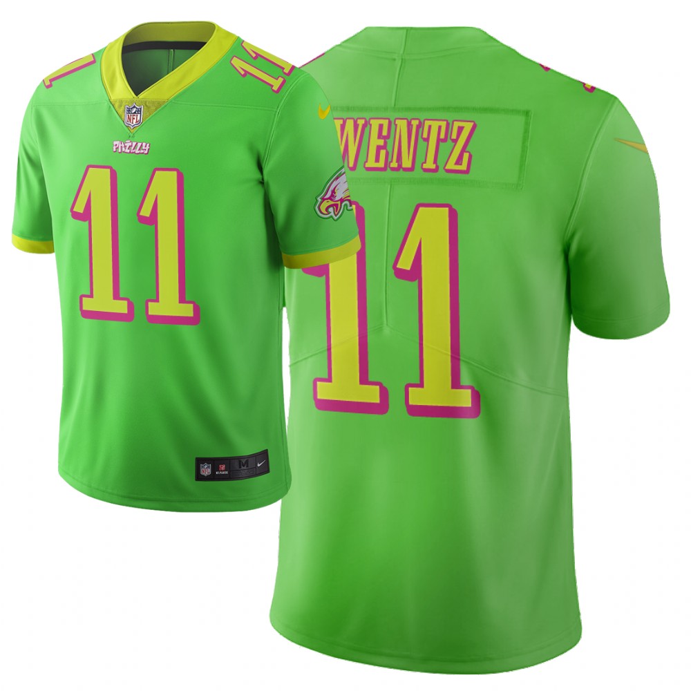 Men Nike NFL Philadelphia Eagles #11 carson wentz Limited city edition green jersey->new york giants->NFL Jersey